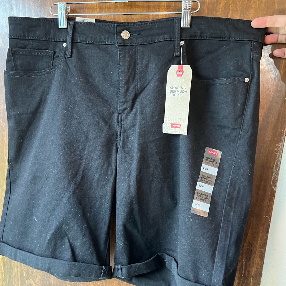 Black denim bermudas LEVI